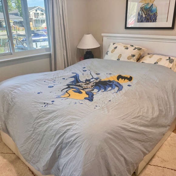 Pottery Barn Kids Other - Pottery Barn Kids Gray, Blue & Yellow Batman Duvet Cover